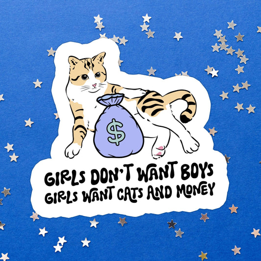 Funny Cat Cats Relatable Girls Waterproof Vinyl Sticker