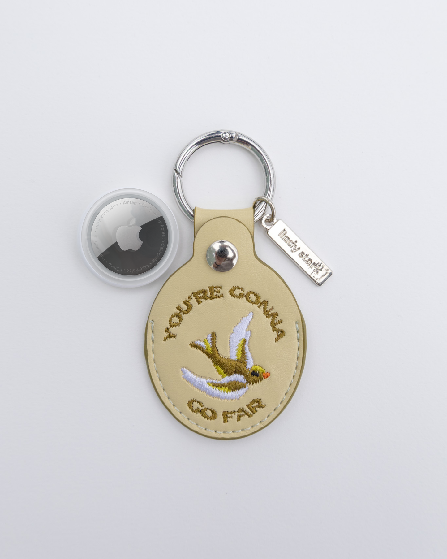 YGGF Embroidered Leather AirTag Keychain/Bag Charm