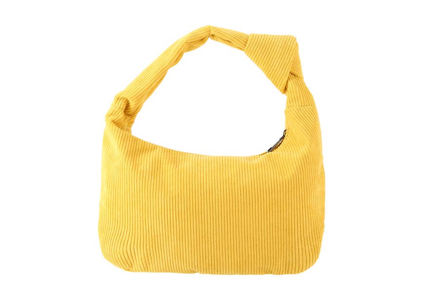 Corduroy Knot Top Handbag