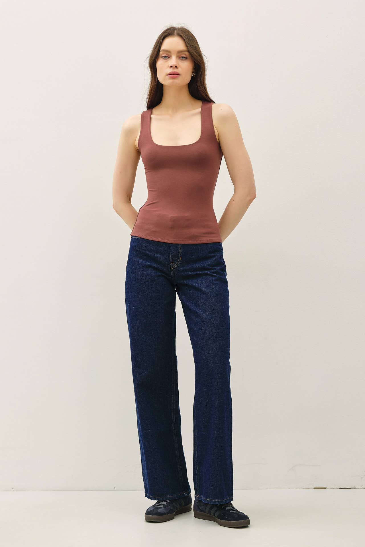 Restock-SOFT CORE-DOUBLE LINED BASIC SQUARE NECK TANK