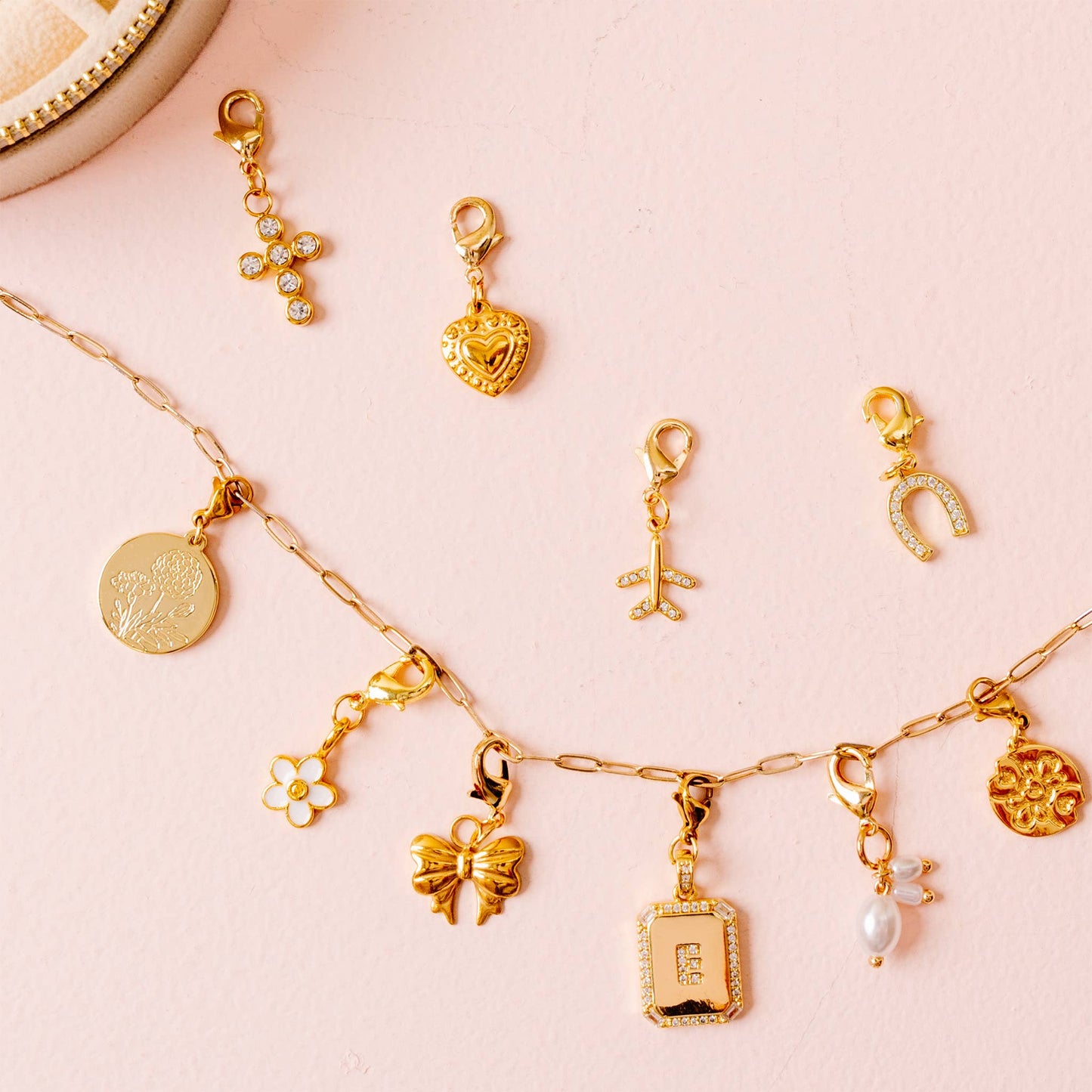 Jewelry Birth Flower Charm Gold-December