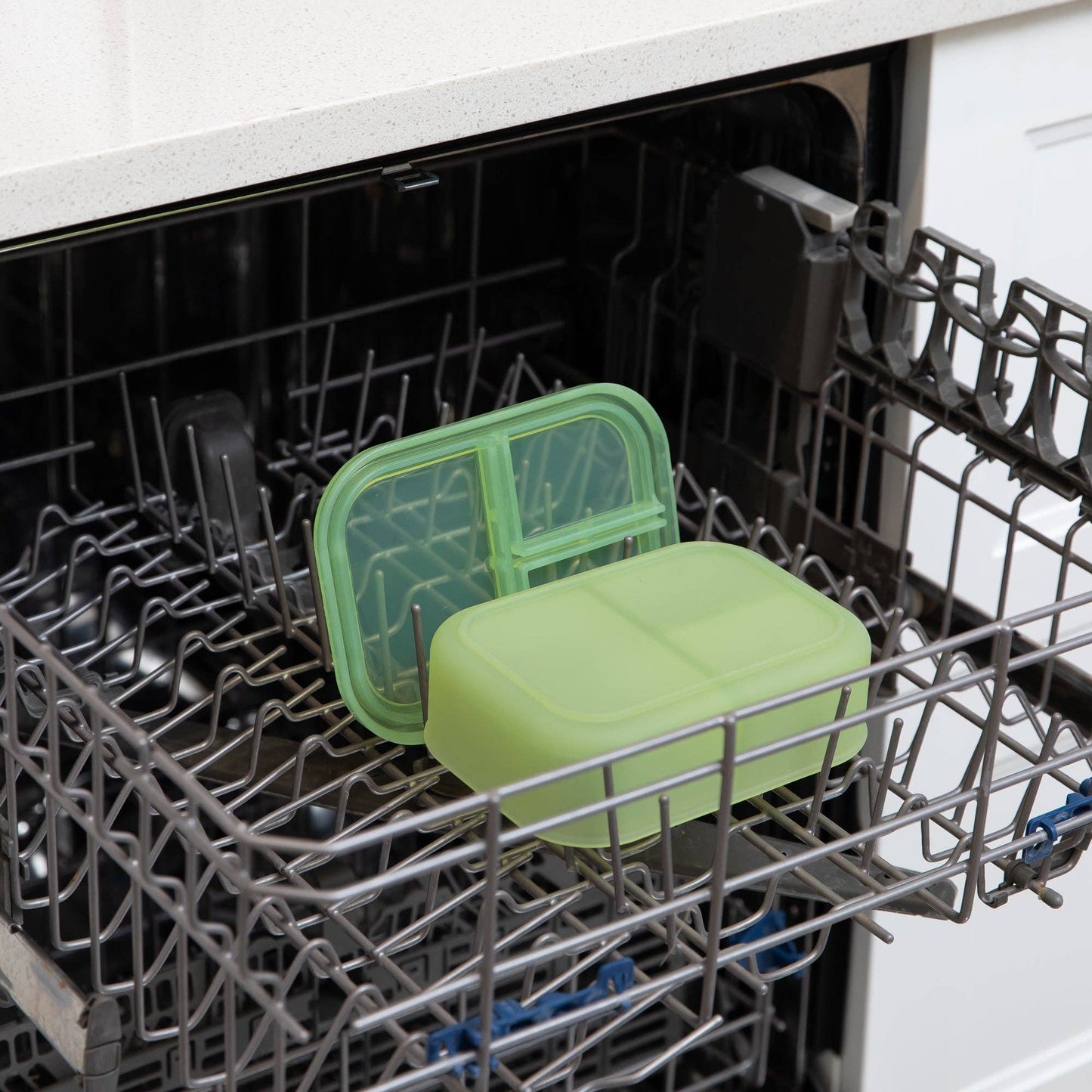 Silicone Bento Box 3 Section: Green Jelly