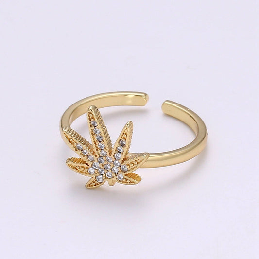 Mary Jane Ring | Studded Cannabis Ring R331
