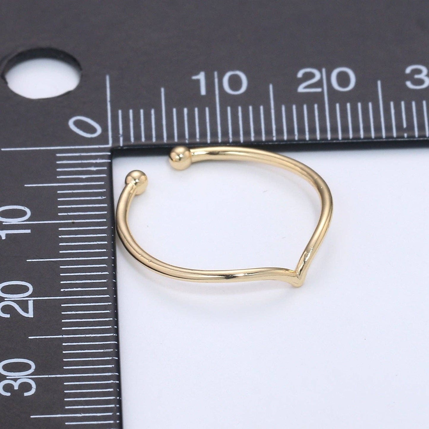 Dainty Chevron Ring - Gold Stacking Ring - Thin Ring - Open Ring - Triangle Ring - Thin Band - Simple Gold Ring Minimalist Jewelry