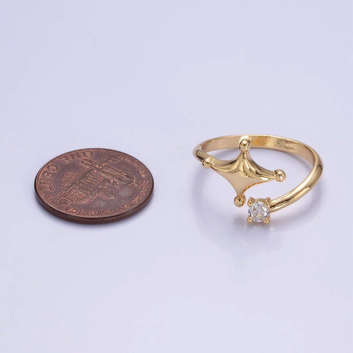 14K Gold Filled Celestial Star Dotted CZ Wrap Ring | O1260