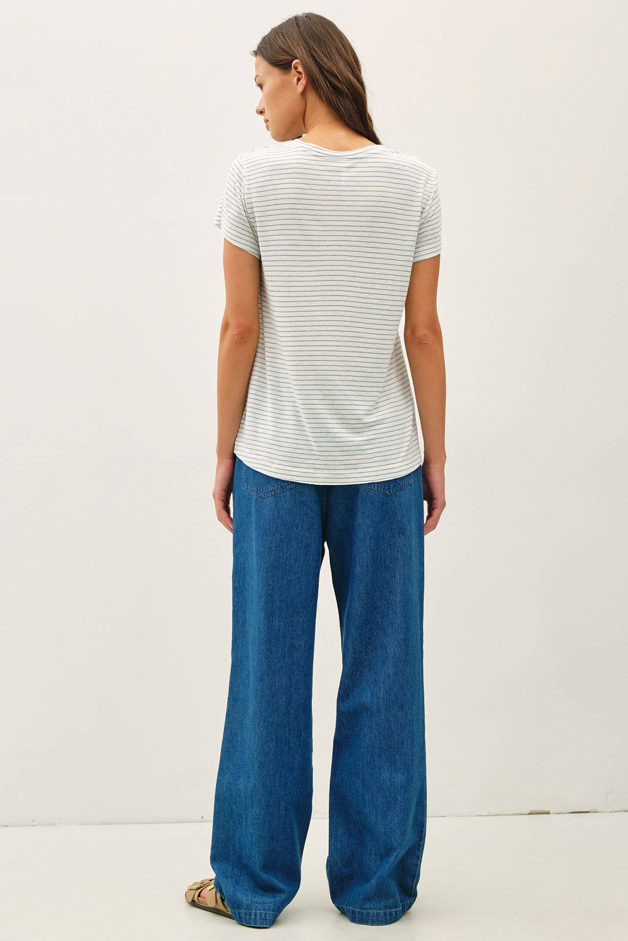 ULTRA COMFY PULL ON WIDE LEG DENIM PANTS
