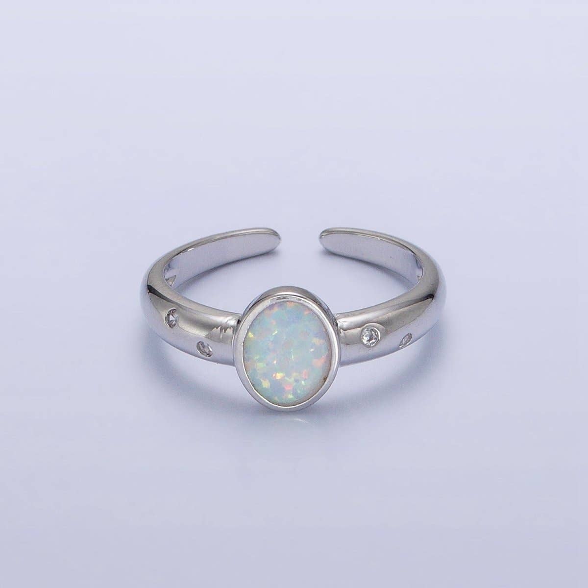 Dainty Gold Fill Fire Opal Ring Oval Ring Open Adjustable Ring O-1785~O-1788