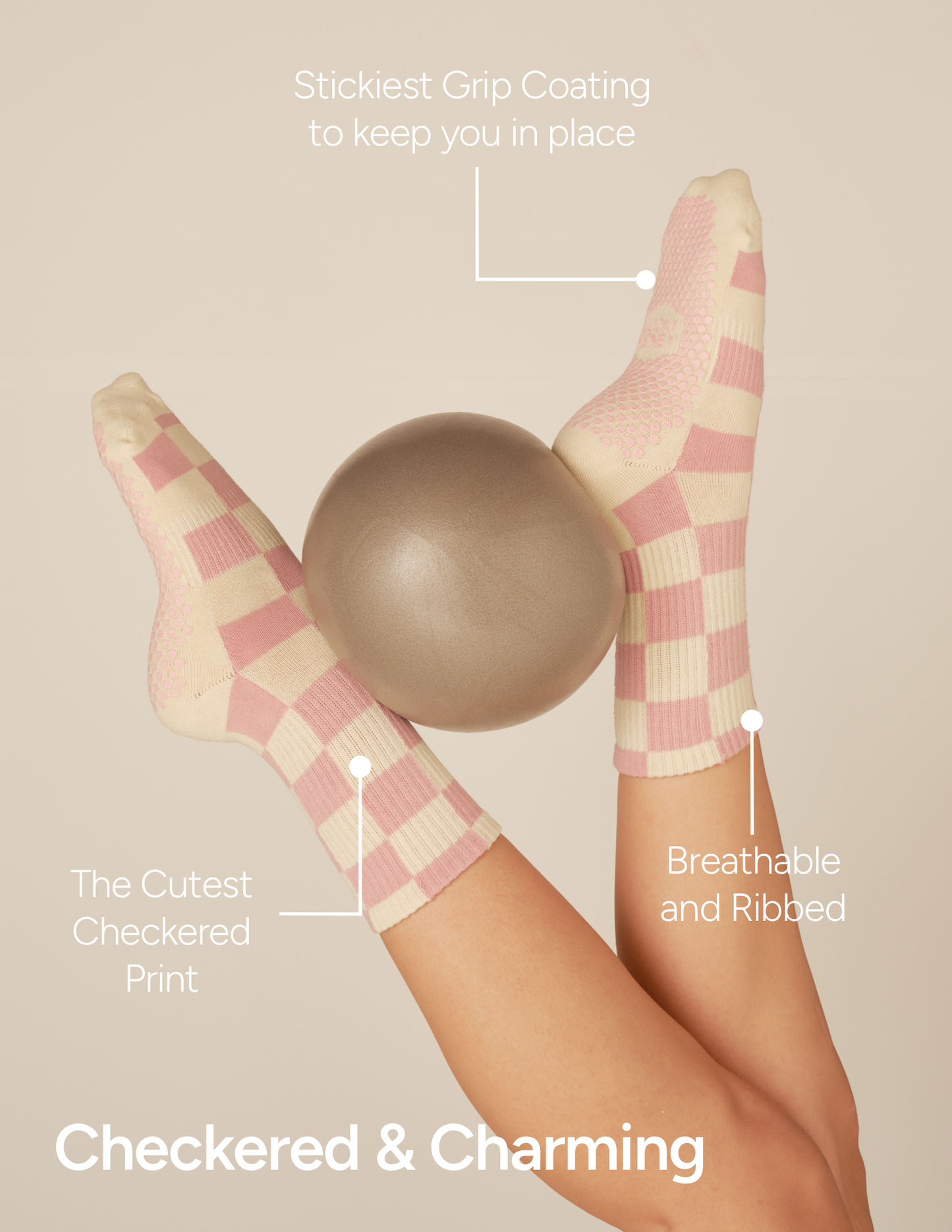 The Checkered Crew Grip Sock