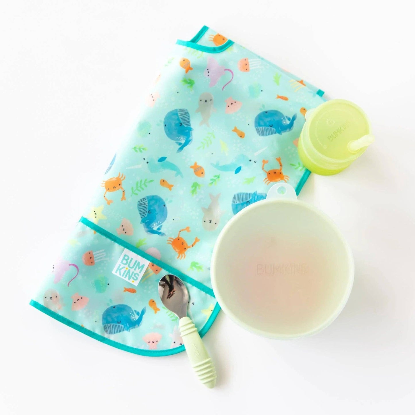 Silicone Straw Cup with Lid: Sage