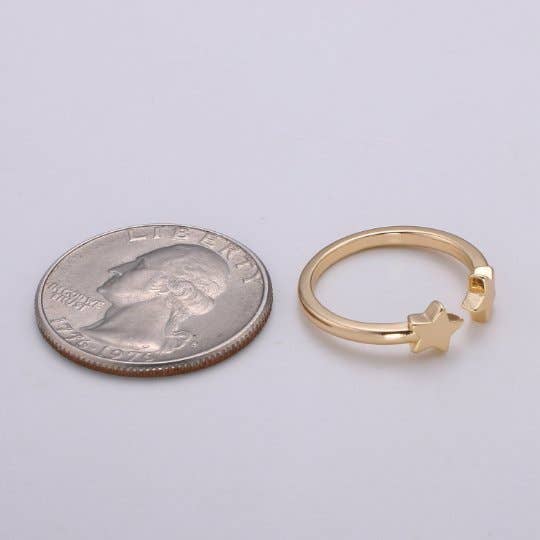 Dainty Star ring, Open Adjustable ring, delicate ring, tiny star ring, minimalist Jewelry Celestial Ring trendy star R-194