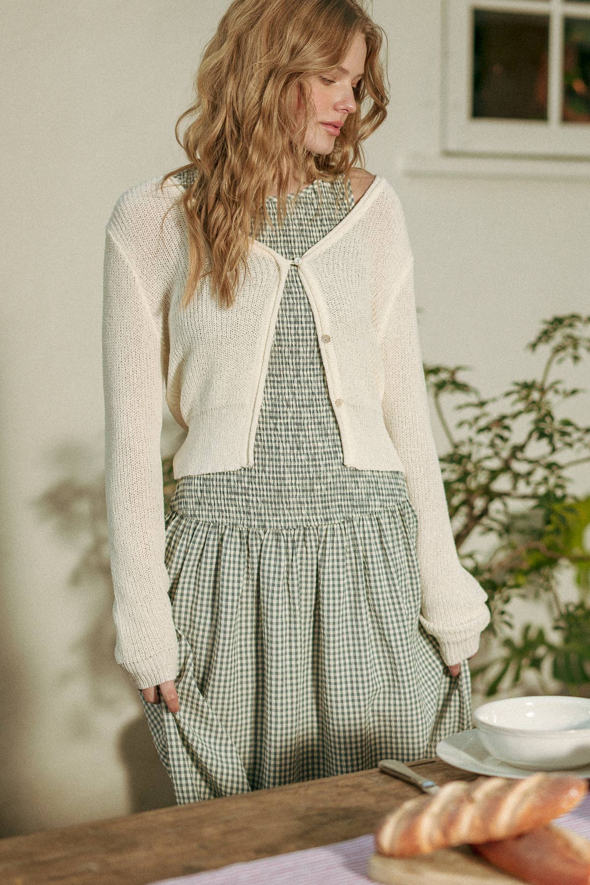 J6282   LIGHT WEIGHT BUTTON FRONT CARDIGAN