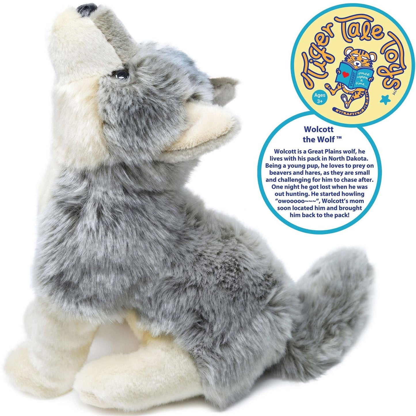 Wolcott The Wolf | 11 Inch Stuffed Animal Plush | By TigerHart Toys