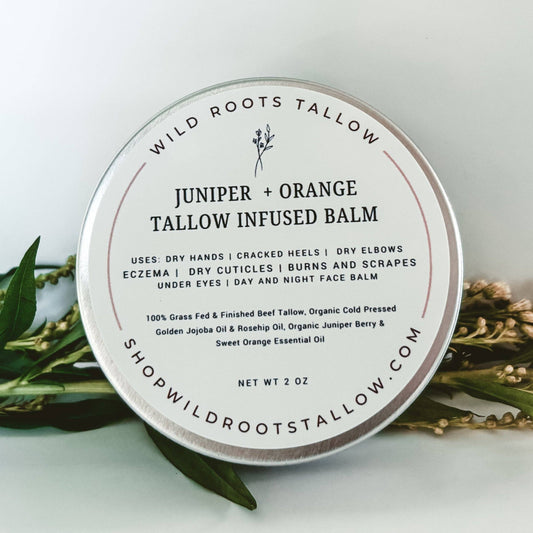 Juniper + Orange Hand & Body Tallow Balm | Deeply Nourishing