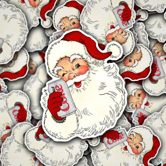 Vinyl Decal Diet Soda Santa