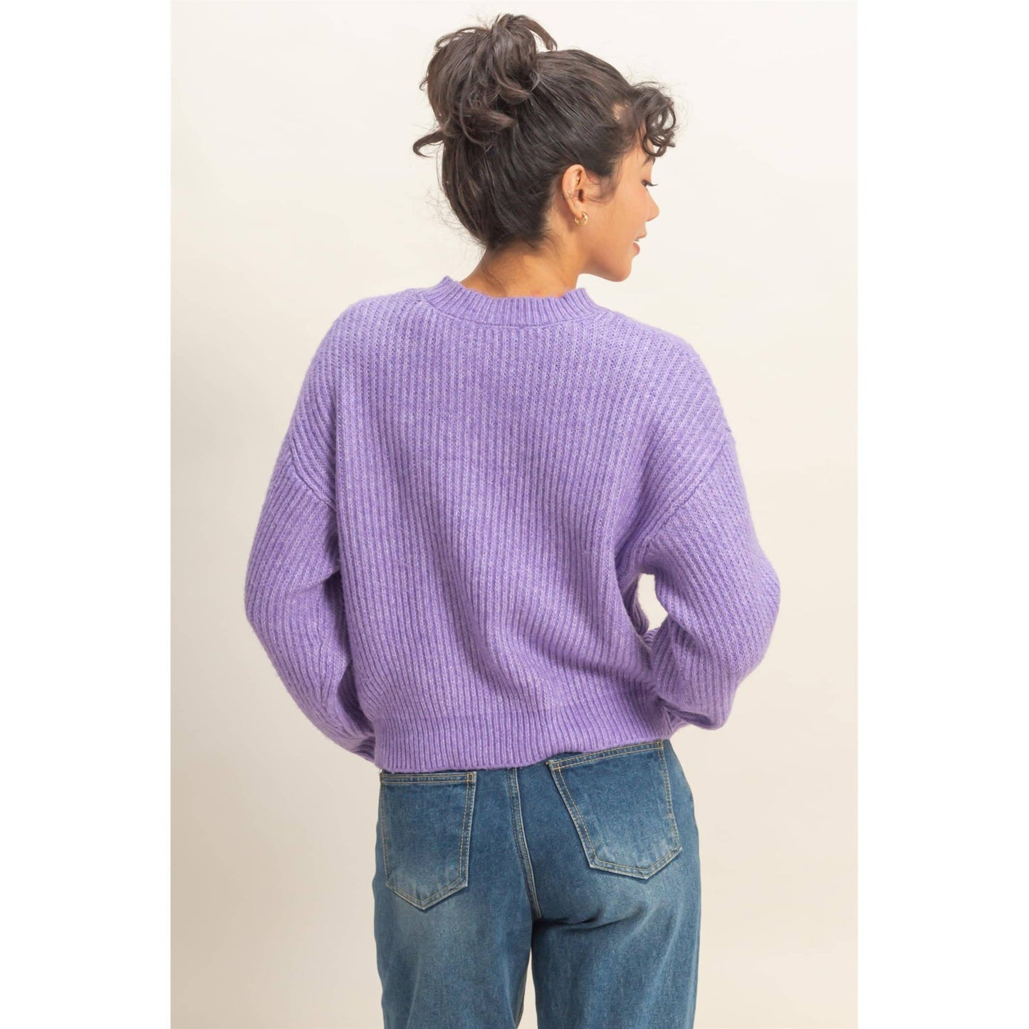 Ribbed Crew Neck Sweater