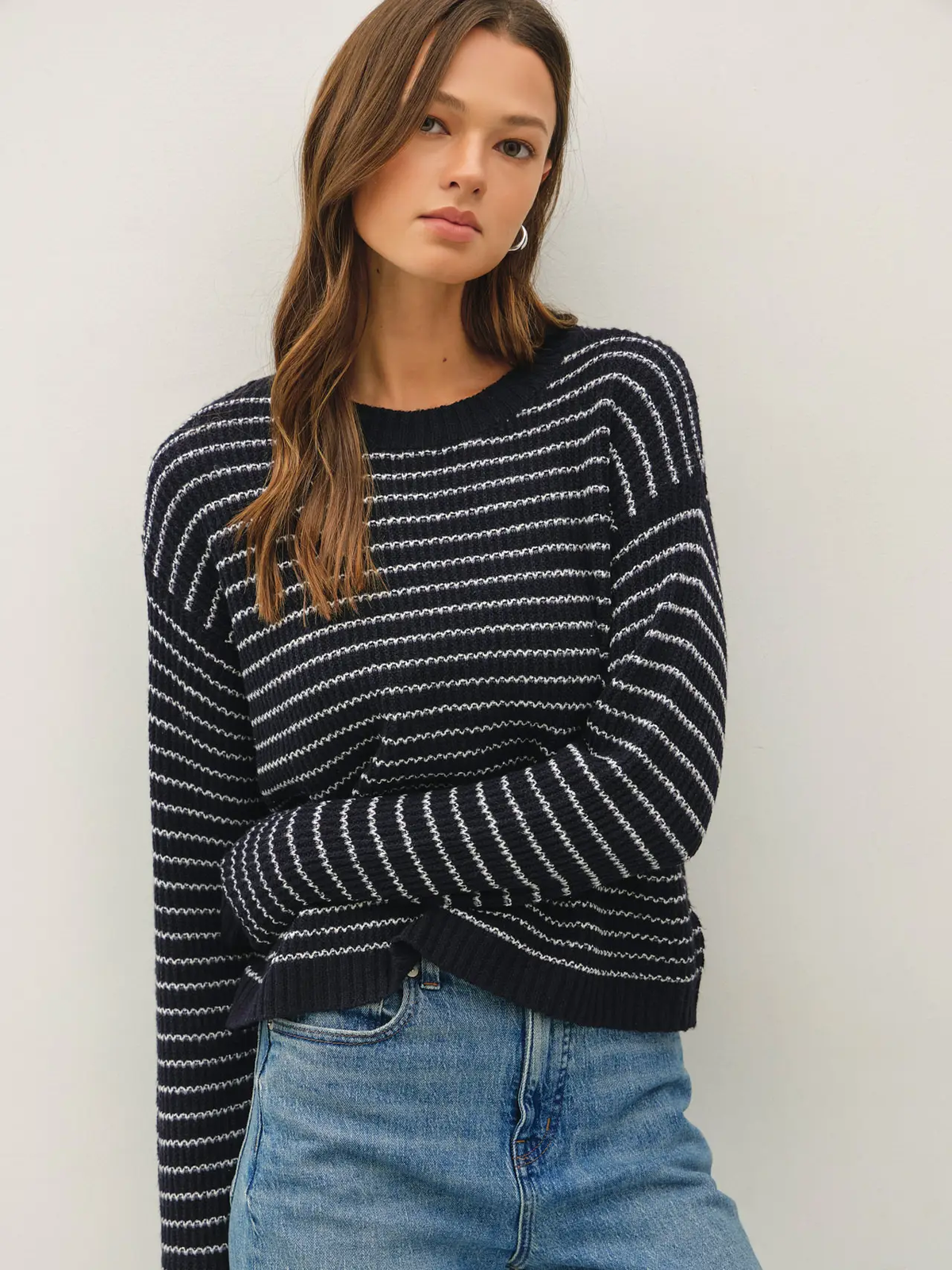 Striped Waffle Knit Sweater