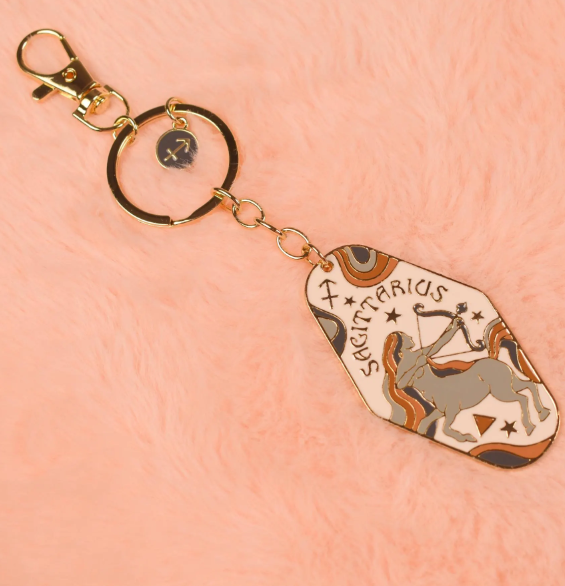 sagittarius metal + enamel keychain