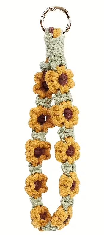 knotted flower bag charm/key chain