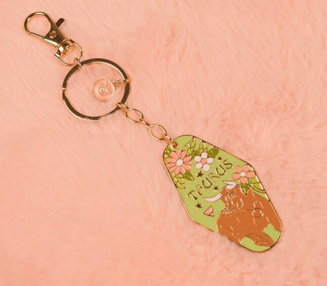 taurus metal + enamel keychain