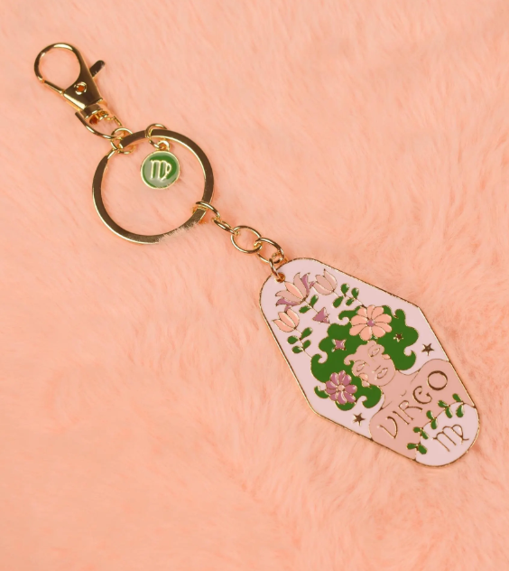 virgo metal + enamel keychain