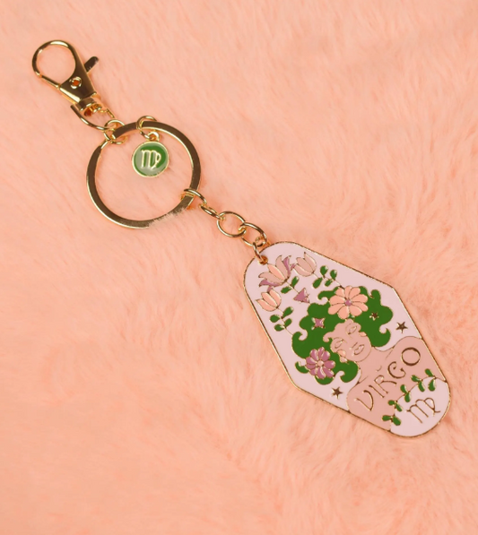 virgo metal + enamel keychain